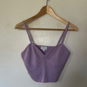 The Drop Purple Spaghetti Strap Crop Top
